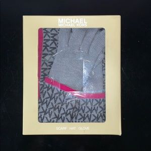 NWT Michael Kors Winter Hat, Scarf, & Glove Set